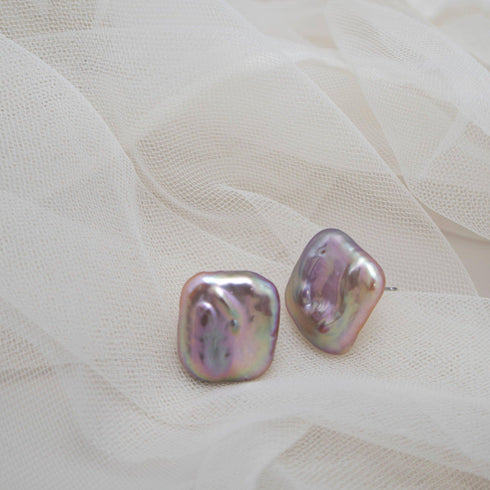 White Baroque Freshwater Pearl Stud Earrings - House Of Pearls